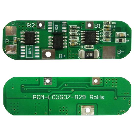 3S 7A PCM BMS para 10.8V 11.1V 12V Li-Ion / Litio / Li-Polymer 9V 9.6V LIFEPO4 Battery Pack Tamaño L51.5 * W16 * T3MM (PCM-L03S07-B29)