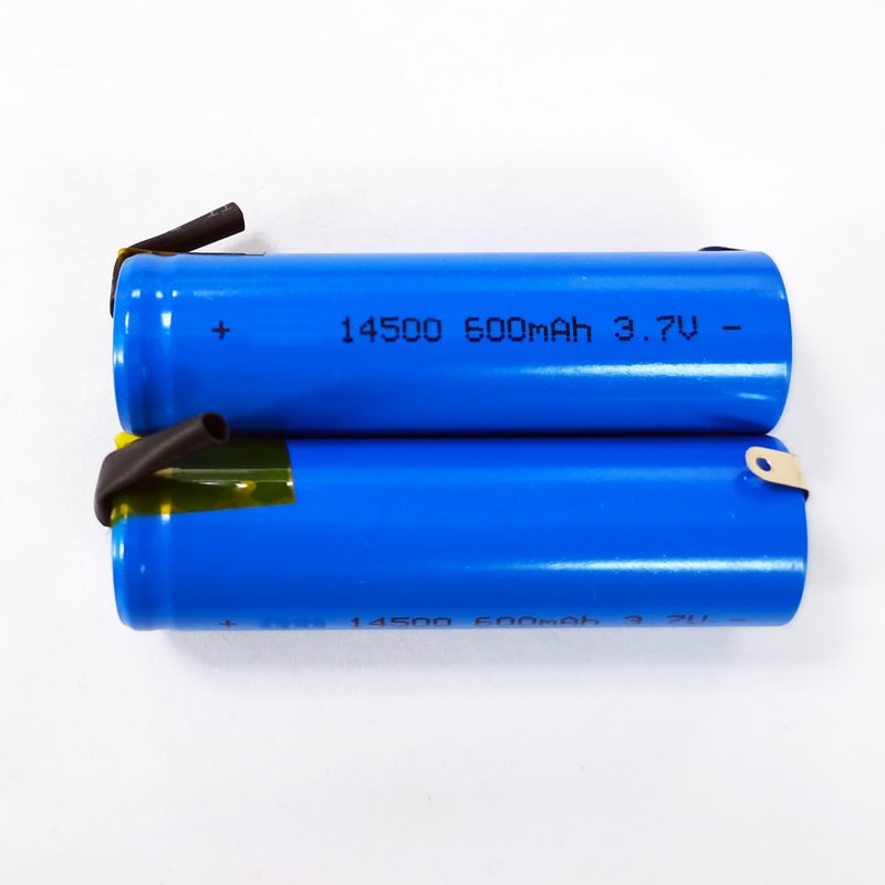 Tip Top 3.6V 3.7V 14500 800mAh batería recargable de iones de litio AA con terminales de soldadura