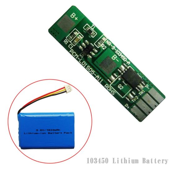 1S 5A PCM BMS para 3.6V 3.7V 103450/103448 Li-Ion / Litio / Li-Polymer 3V 3.2V LIFEPO4 Battery Pack con NTC (PCM-L01S05-A11)