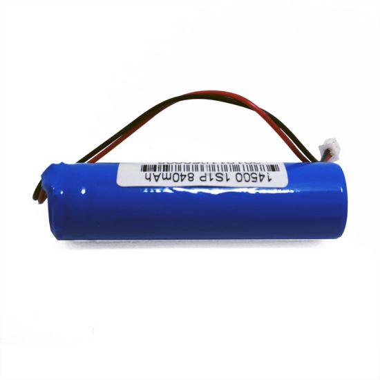 3.6V 3.7V 14500 840mAh Paquete de batería de iones de litio AA recargable con PCM y conector