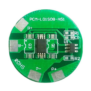 1S 8A PCM Circular BMS para 3.6V 3.7V 26500/26650/26700 LI-ION / Litio / Li-Polymer 3V 3.2V LIFEPO4 Tamaño del paquete de baterías φ 23mm (PCM-L01S08-A51)