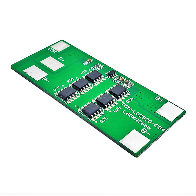 2s4p 2s5p 18A BMS para 7.2V 7.4V Li-ion/Litio/Li-Polymer 6V 6.4V LiFePO4 Tamaño del paquete de baterías L60*W26*T2.5mm (PCM-L02S20-C04)