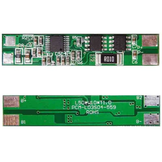 3S 4A PCM BMS para 10.8V 11.1V 12V Li-Ion / Litio / Li-Polymer 9V 9.6V LIFEPO4 Batería Tamaño L50 * W10 * T3MM (PCM-L03S04-559)