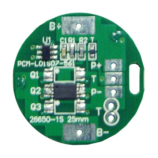 1S 8A PCM circular BMS para 3.6V 3.7V 26500/26650/26700 Li-Ion / Litio / Li-Polymer 3V 3.2V LIFEPO4 Tamaño de la batería φ 25mm (PCM-L01S07-561)