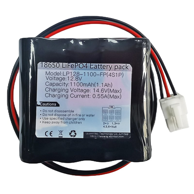 4S1P 18650 12V 12.8V 1100mAh batería recargable LiFePO4 para herramienta eléctrica