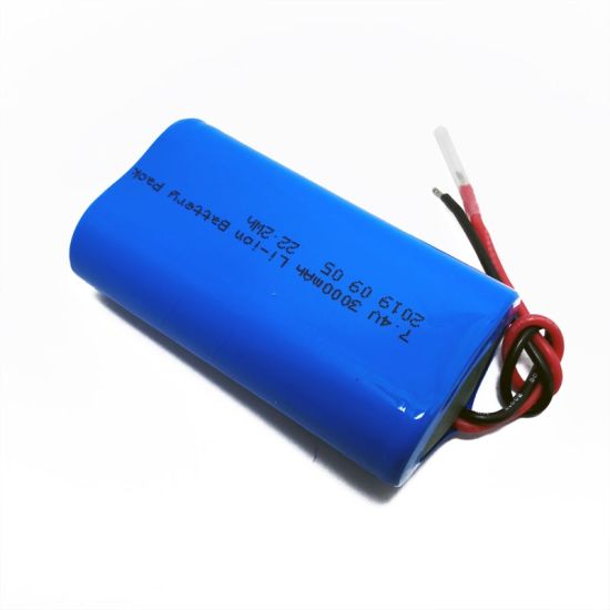 2S1P 7.2V 7.4V 18650 3000mAh Paquete de batería de iones de litio recargable con PCM y conector