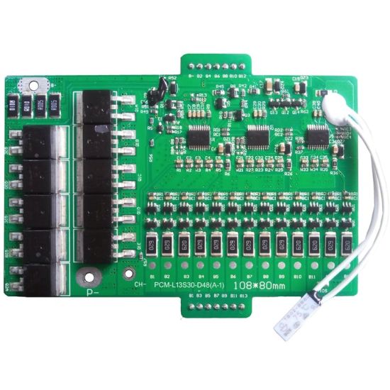 10S / 13S C: 5A D: 40A PCM BMS para 48V 48.1V Li-Ion / Litio / Li-Polymer 41.6V 42V LIFEPO4 Batería Tamaño L108 * W80 * T10mm PCM-L13S30-D48 (A-1)
