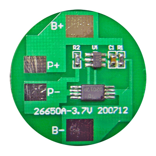 1s 3a BMS redondo para 3.6V 3.7V 26650 26500 Li-ion/Litio/Li-Polymer 3V 3.2V LiFePO4 Tamaño del paquete de baterías Φ25.5mm (PCM-Li01S3-095)