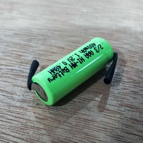 Batería recargable de 1.2V 2 / 3AAA NIMH con orejetas de soldadura (400mAh)