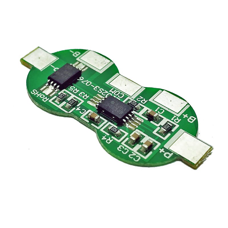 2s 3A BMS para 7.2V 7.4V Li-ion/Litio 6V 6.4V LiFePO4 Paquete de batería Certificación ROHS Tamaño L33*W14.7*T2.5mm (PCM-Li02S3-076)