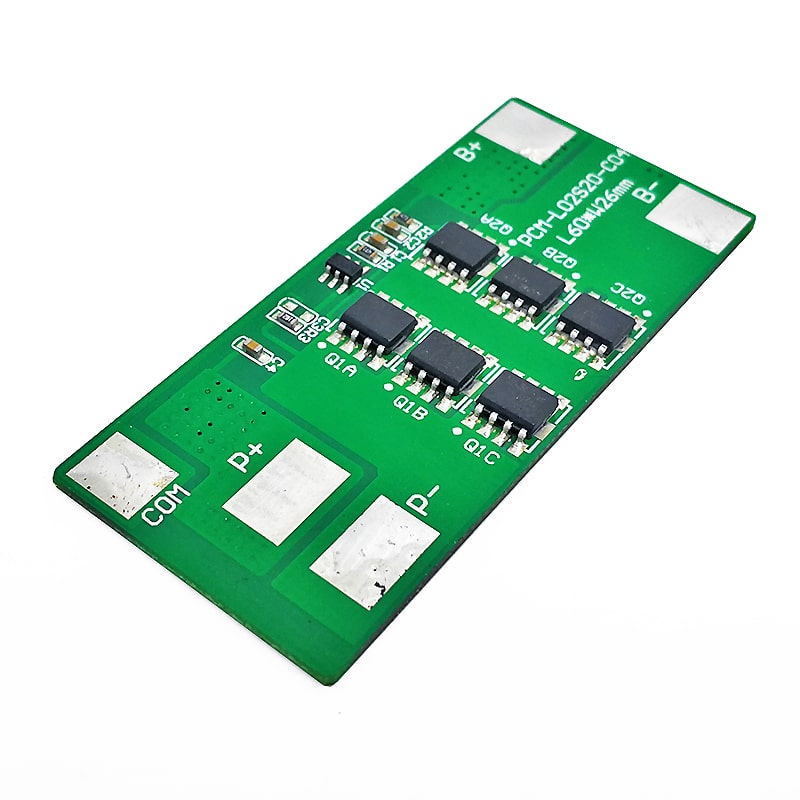 2s4p 2s5p 18A BMS para 7.2V 7.4V Li-ion/Litio/Li-Polymer 6V 6.4V LiFePO4 Tamaño del paquete de baterías L60*W26*T2.5mm (PCM-L02S20-C04)