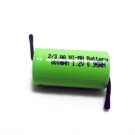 Batería recargable de 1.2V 2 / 3AA NIMH con orejetas de soldadura (800mAH)