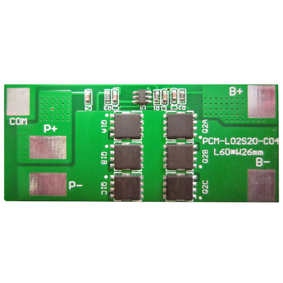 2S 18A PCM BMS para 7.2V 7.4V Li-Ion / Litio / Li-Polymer 6V 6.4V LIFEPO4 Battery Pack Tamaño L60 * W26 * T2.5mm (PCM-L02S20-C04)