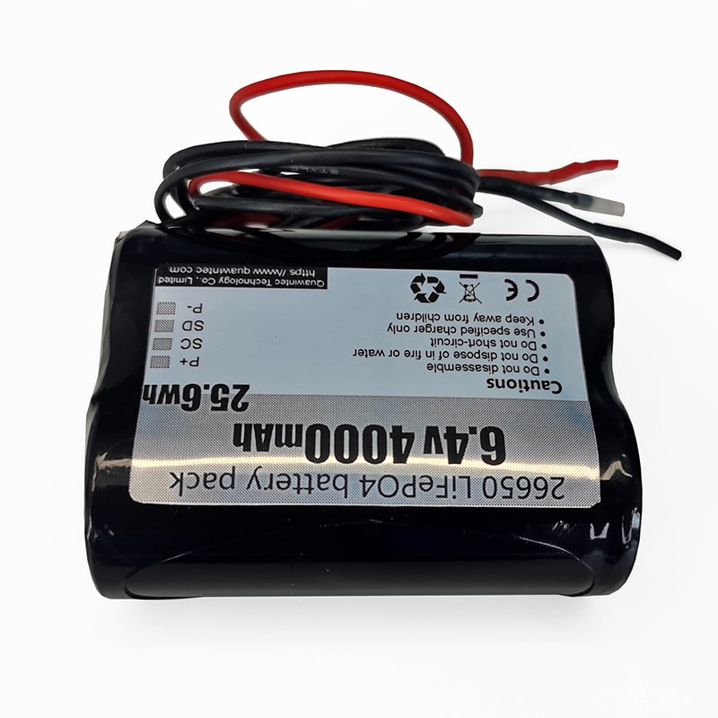 2S1P 26650 6V 6.4V 4000mAh batería recargable LiFePO4 con protocolo de comunicación I2C