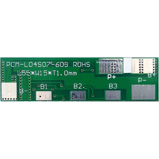 4S 7A PCM BMS para 14.4V 14.8V Li-Ion / Litio / Li-Polymer 12V 12.8V LIFEPO4 Battery Pack Tamaño L55 * W15 * T4MM (PCM-L04S07-603)