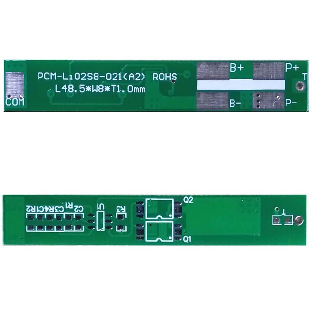 2s 5A BMS para 7.2V 7.4V Li-ion/Litio/Li-Polymer 6V 6.4V LiFePO4 Batería con NTC Tamaño L48.5*W8*T2.5mm (PCM-Li02S8-021)