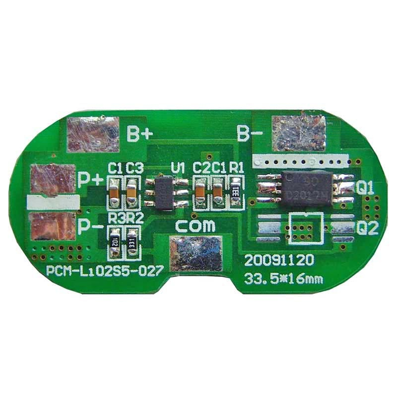 2s 5A BMS para 7.2V 7.4V Li-ion/Litio/Li-Polymer 6V 6.4V LiFePO4 Tamaño del paquete de baterías L33.5*W16*T2.5mm (PCM-Li02S5-027)