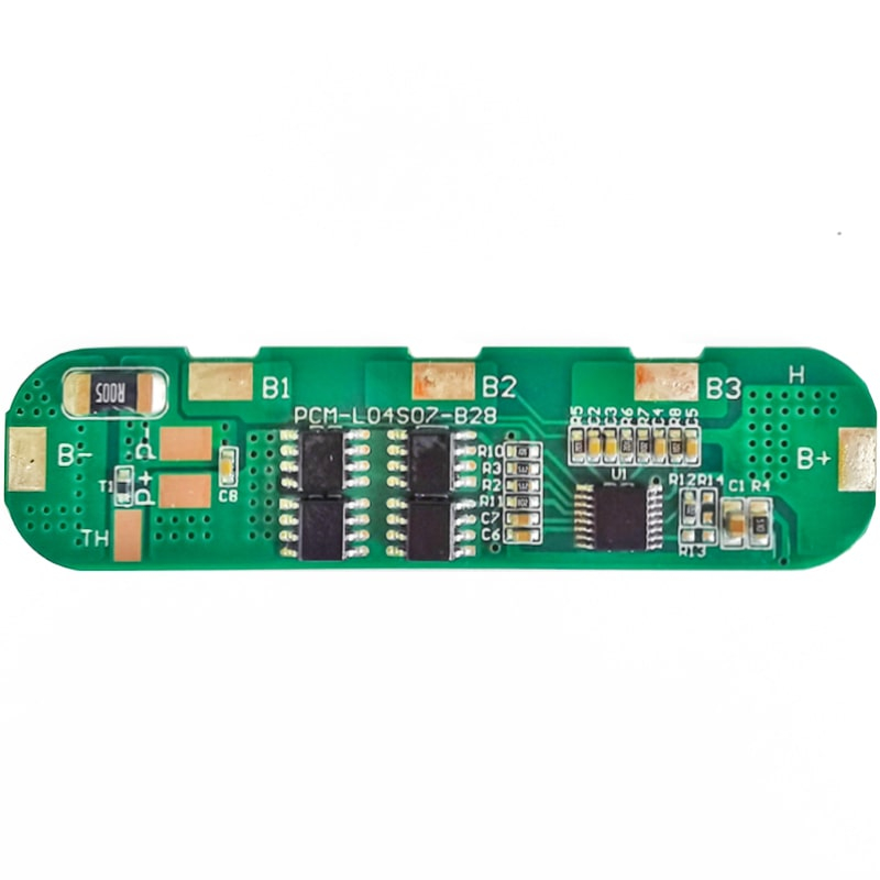 4s 7A PCM BMS para 14.4V 14.8V Li-ion/Litio/Li-Polymer 12V 12.8V LiFePO4 Tamaño del paquete de baterías L70*W17*T3mm (PCM-L04S07-B28)