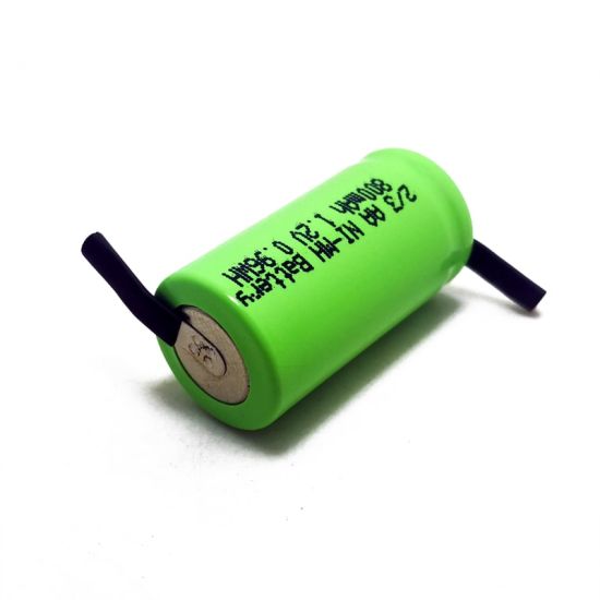 Batería recargable de 1.2V 2 / 3AA NIMH con orejetas de soldadura (800mAH)