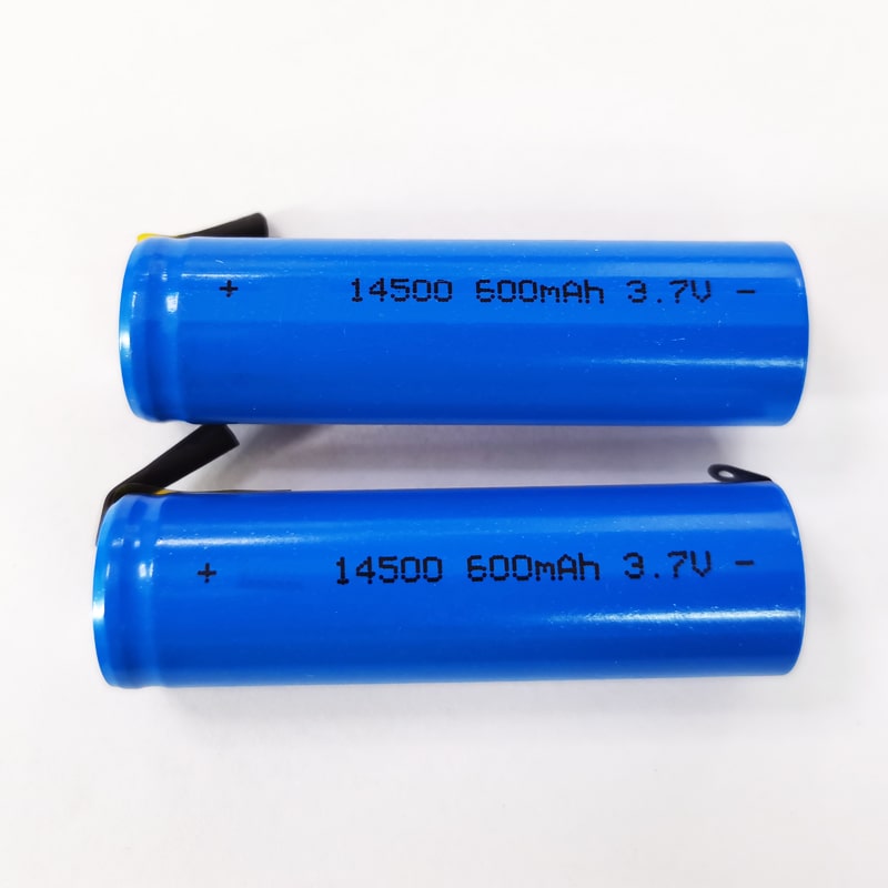 Tip Top 3.6V 3.7V 14500 800mAh batería recargable de iones de litio AA con terminales de soldadura