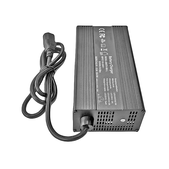 Cargadores de batería de 360W 42V 43.2V 43.8V 6A 7A 8A LIFEPO4 CARGADOR 12S 36V 38.4V Scooters eléctrico Batería de motocicletas eléctricas
