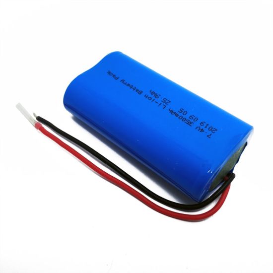 Paquete de baterías de litio recargable 2S1P 7.2V 7,4 V 18650 3500mAH Paquete de batería de iones de litio recargable con PCM y conector