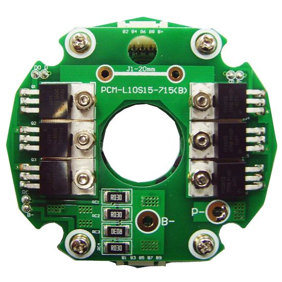 10S 15A Placa de circuito circular para 36V 37V LI-ION / Litio / Li-Polymer 30V 32V LIFEPO4 Batería Tamaño φ 78.72mm (PCM-L10s15-715)